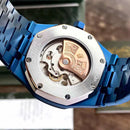 Premium Blue Stainless Steel Skeleton Automatic Watch Open-Work Dial Octagonal Bezel Luxury Watch – Men