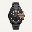 Matte Black Chronograph Men’s Watch with Rose Gold Accents