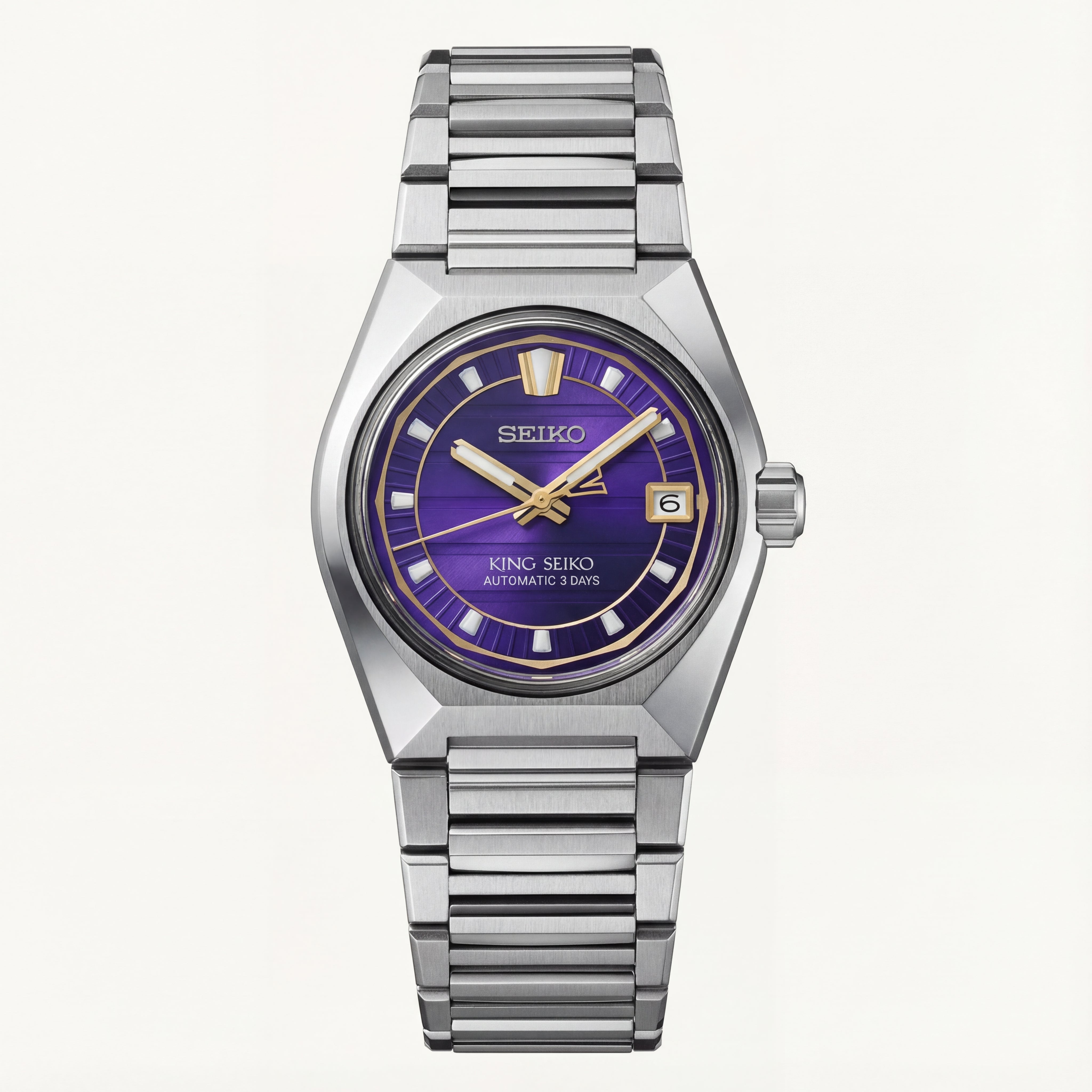Royal Purple Dial Automatic Steel Watch – 3-Day Power Reserve