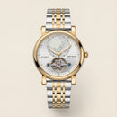 Gold Silver World Dial Open-Heart Automatic Men’s Watch