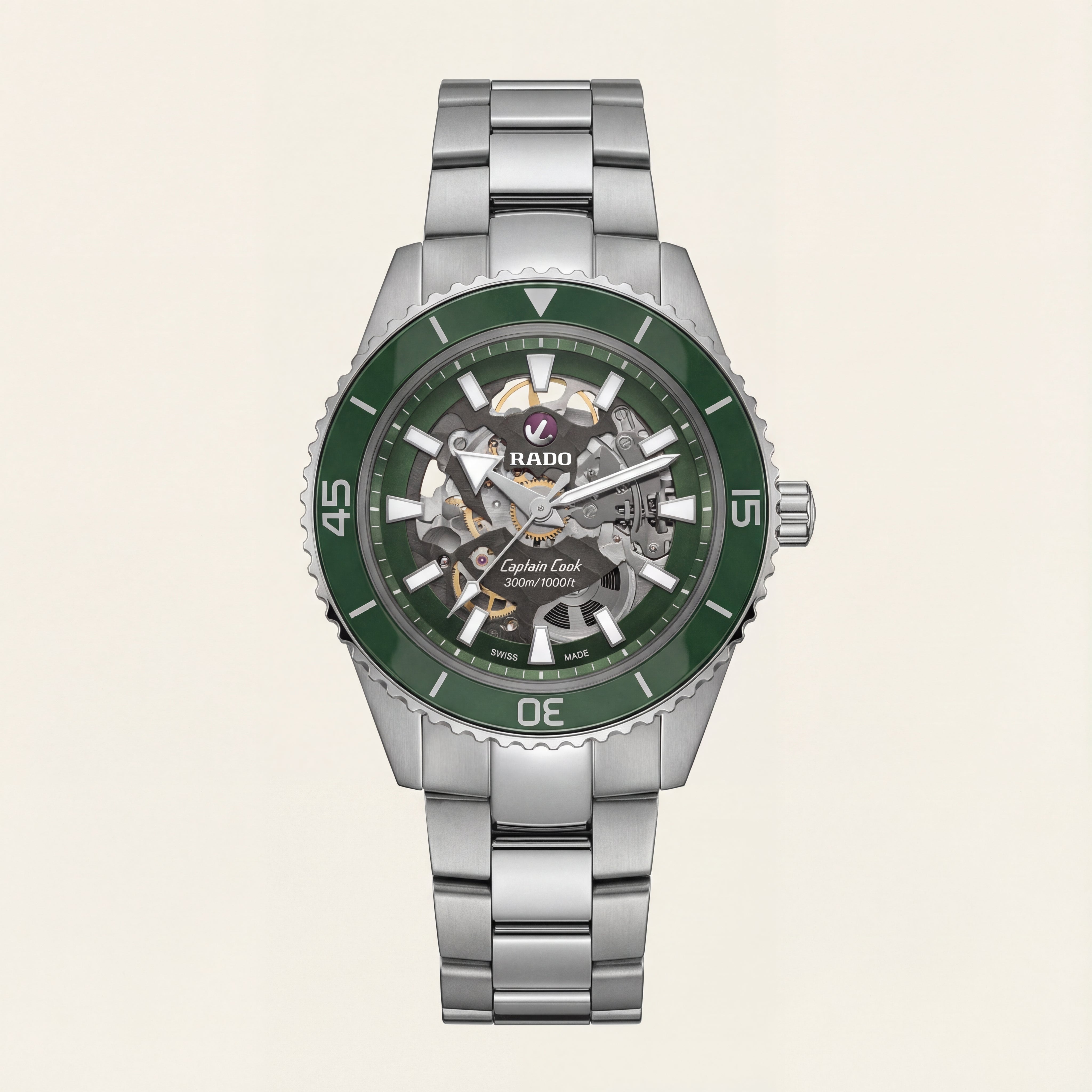 Emerald Green Skeleton Dial Automatic Men’s Watch
