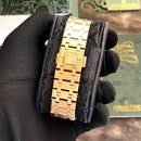 Premium Gold Stainless Steel Skeleton Automatic Watch Open-Work Dial Octagonal Bezel Luxury Watch – Men