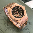 Premium Rose Gold Stainless Steel Skeleton Automatic Watch Open-Work Dial Octagonal Bezel Luxury Watch – Men