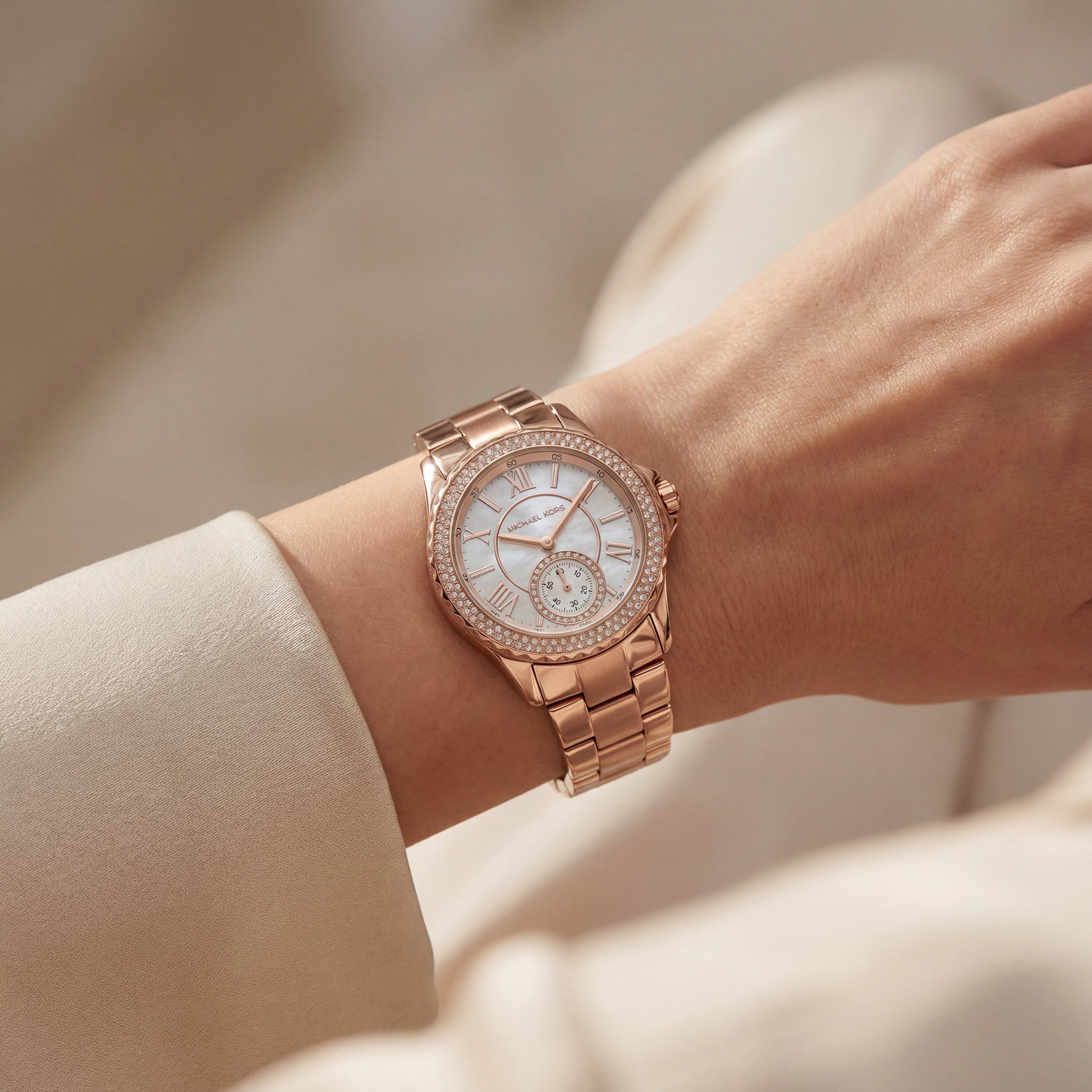 Blush Royale Crystal Watch – Rose Gold Edition