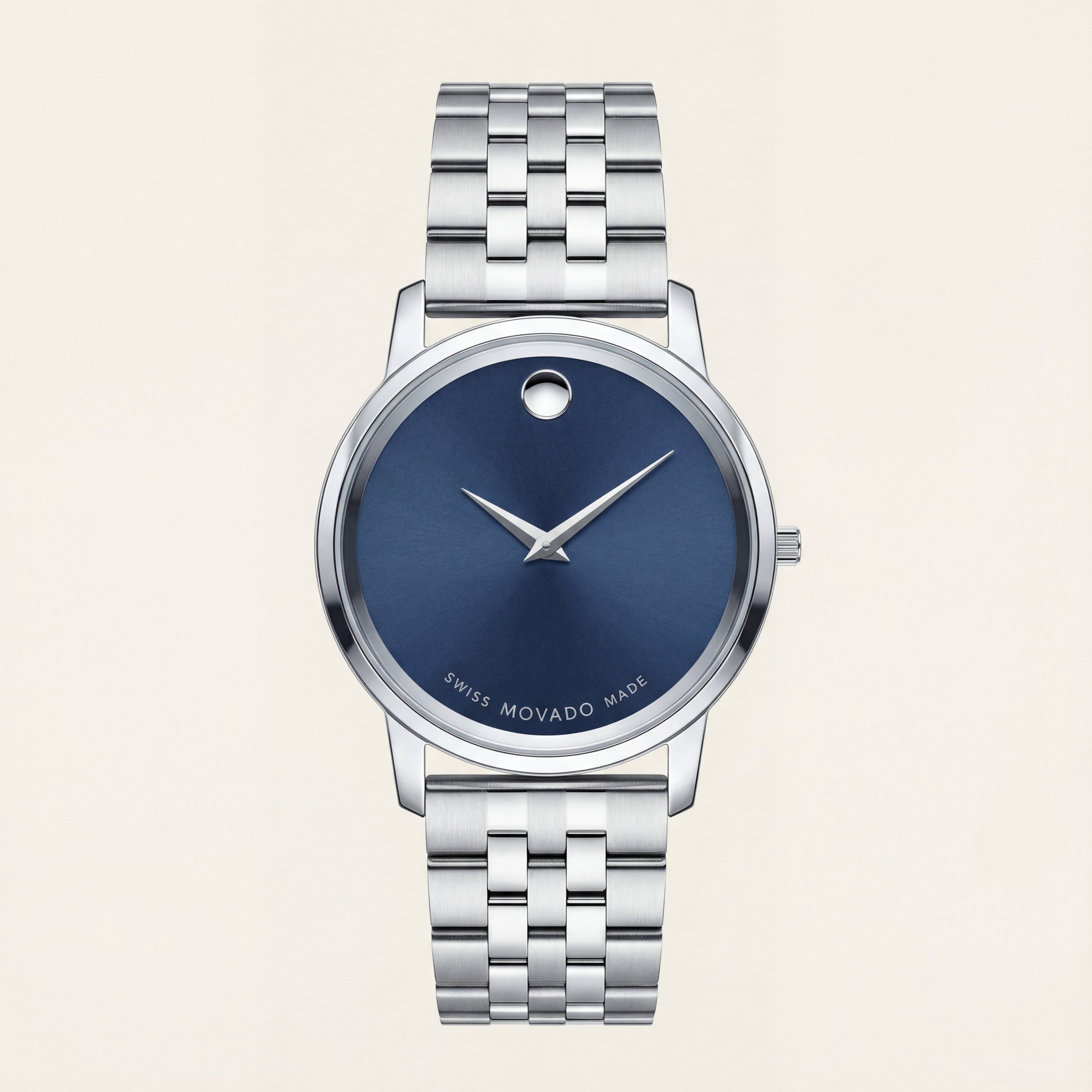 Deep Blue Minimalist Silver Men’s Watch