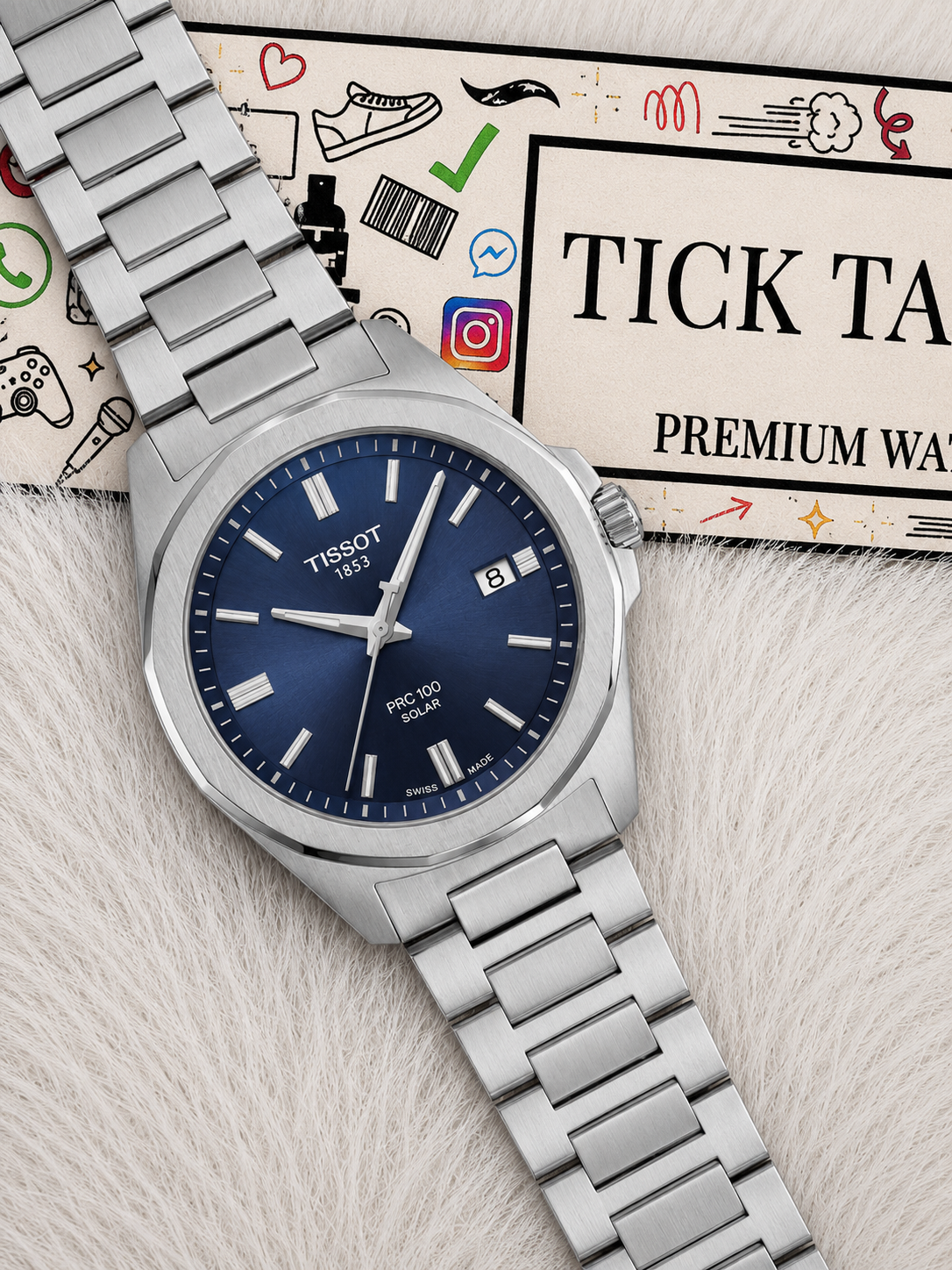 Deep Blue Solar Quartz Stainless Steel Everyday Watch