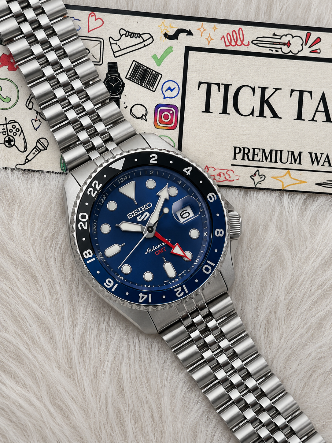 Ocean Blue GMT Steel Watch