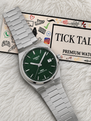 Centrix Emerald Green Waffle Dial Silver Watch