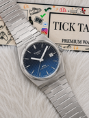 Centrix Navy Blue Waffle Dial Silver Watch