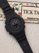 All-Black Stealth Tactical Men’s Watch with Digital-Analog Display