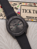 All-Black Automatic Dive Men’s Watch with Matte Grey Dial