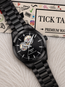 Shadow Black Open-Heart Automatic Steel Watch