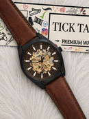 Midnight Skeleton Dial Automatic Leather Watch