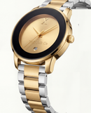 Gold Black Dial Two-Tone Stainless Steel Watch