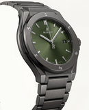 Matte Black Green Sunburst Dial Luxury Men’s Watch