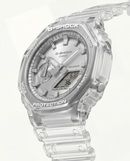 Transparent Case Silver Dial Digital-Analog Sports Watch