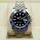 Premium Silver GMT Style Luxury Watch Black Dial Black Blue Batman Bezel Jubilee Bracelet Classic Luxury Watch – Men