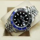 Premium Silver GMT Style Luxury Watch Black Dial Black Blue Batman Bezel Jubilee Bracelet Classic Luxury Watch – Men