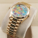 Premium Gold Stainless Steel Watch Sky Blue Multicolor Puzzle Dial Fluted Bezel Statement Luxury Watch – Men