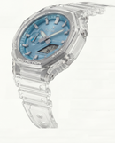 Ice Blue Transparent Analog-Digital Sports Watch