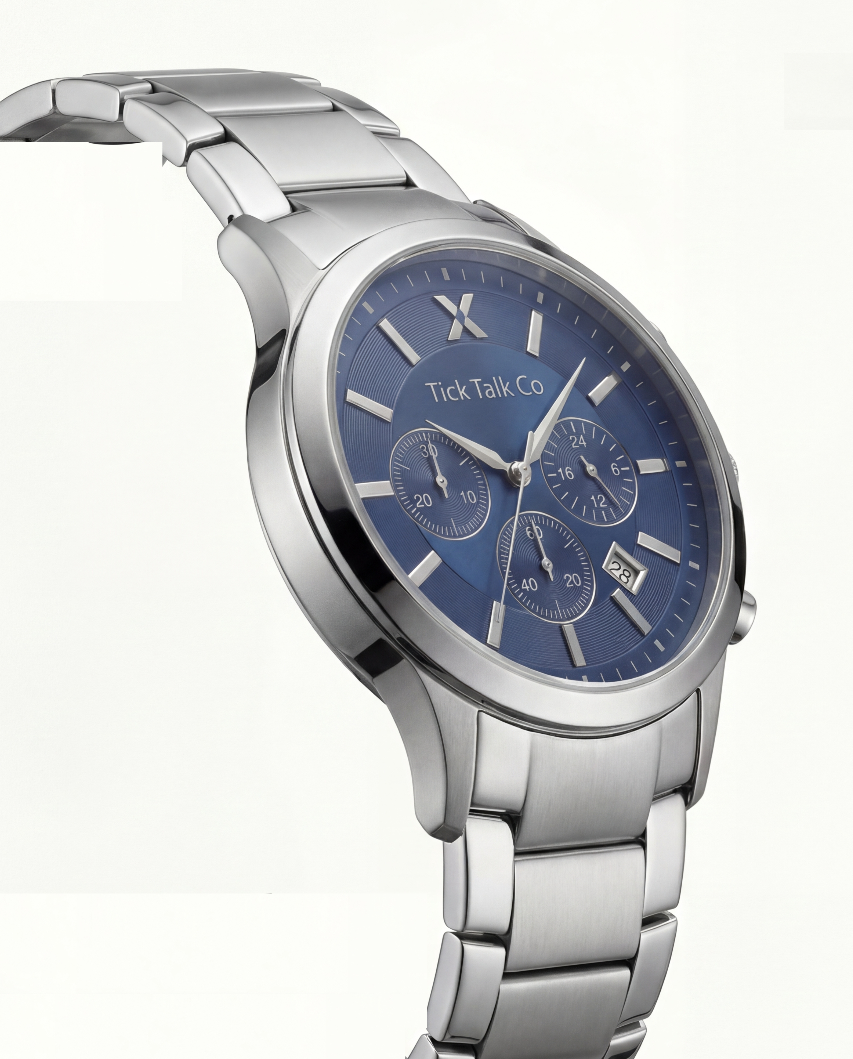 Silver Blue Chronograph