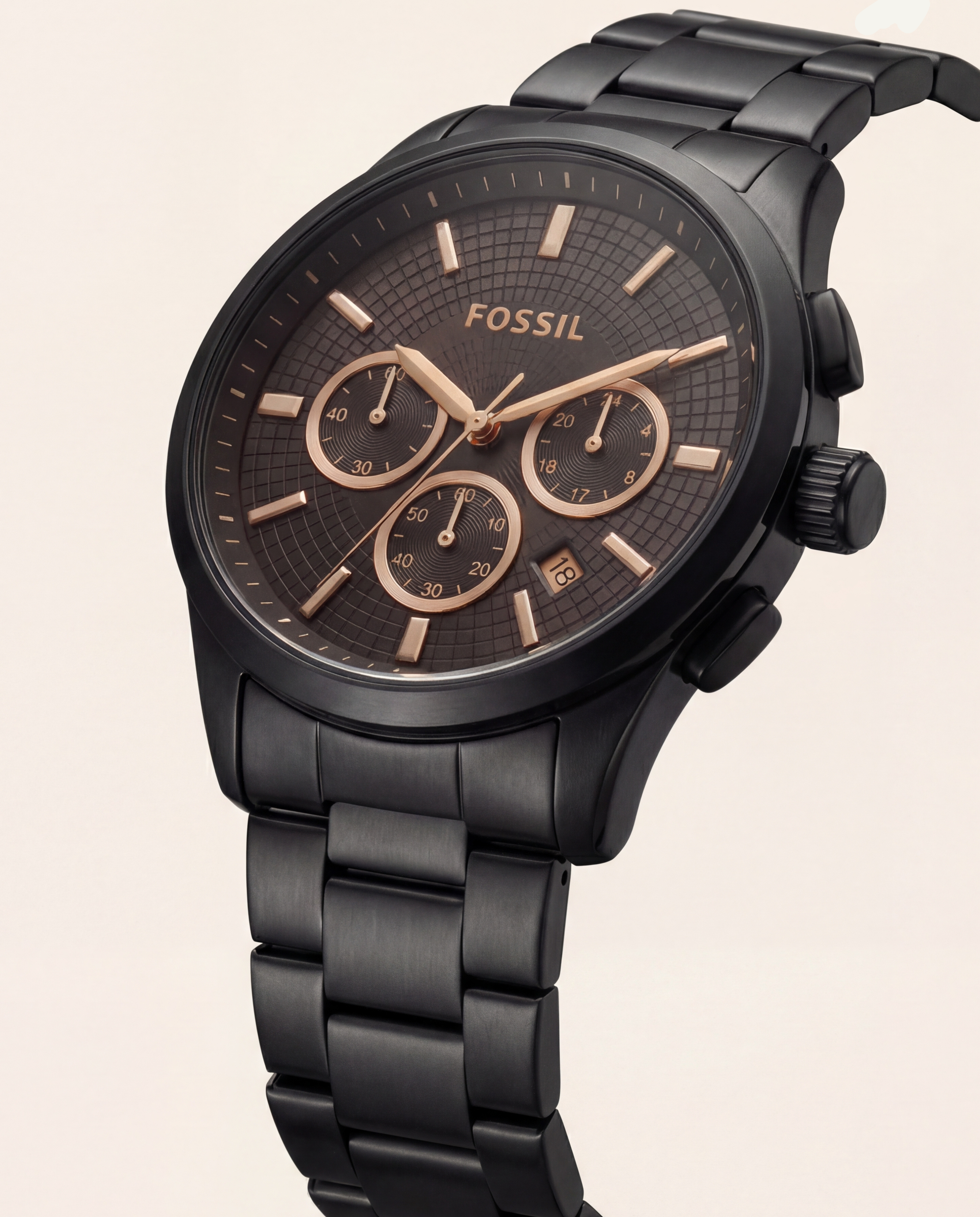 Ryder Noir Black Rose-Tone Chronograph Watch