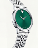 Silver Green Minimal Dial Stainless Steel Watch