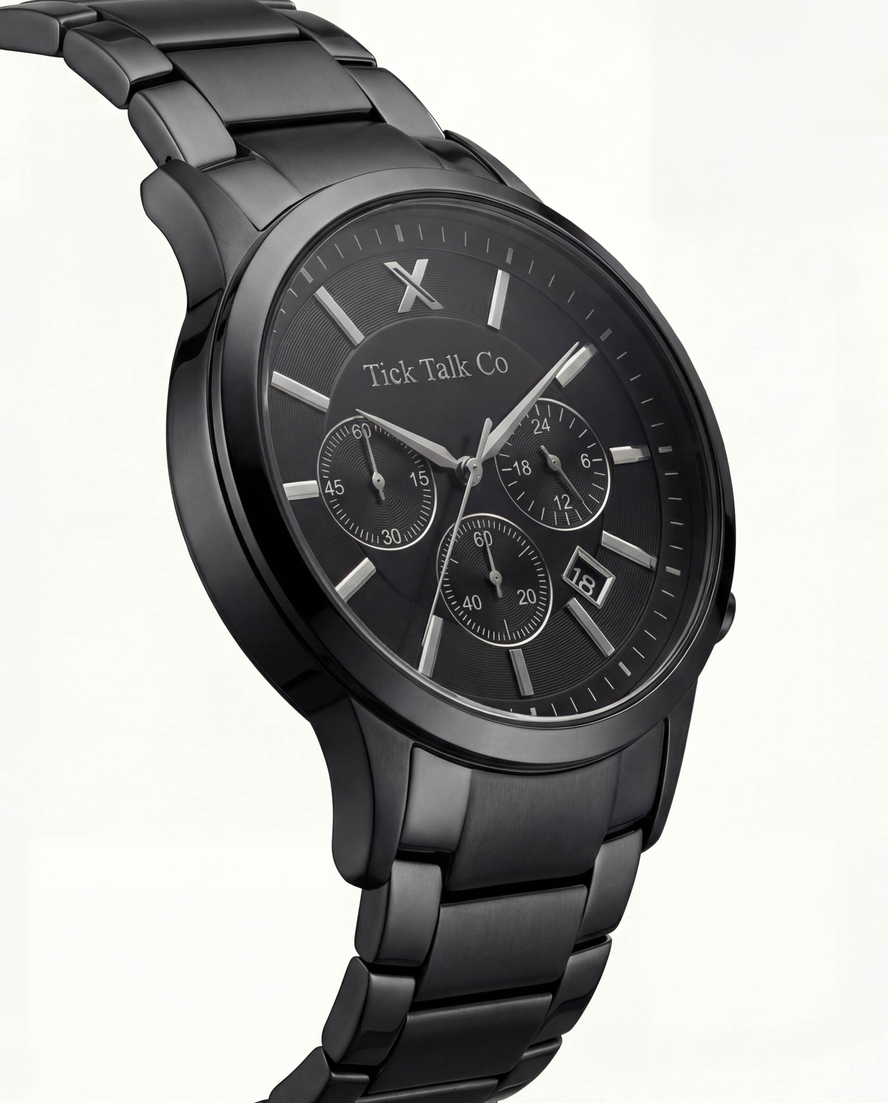 All-Black Chronograph Stainless Steel Men’s Watch