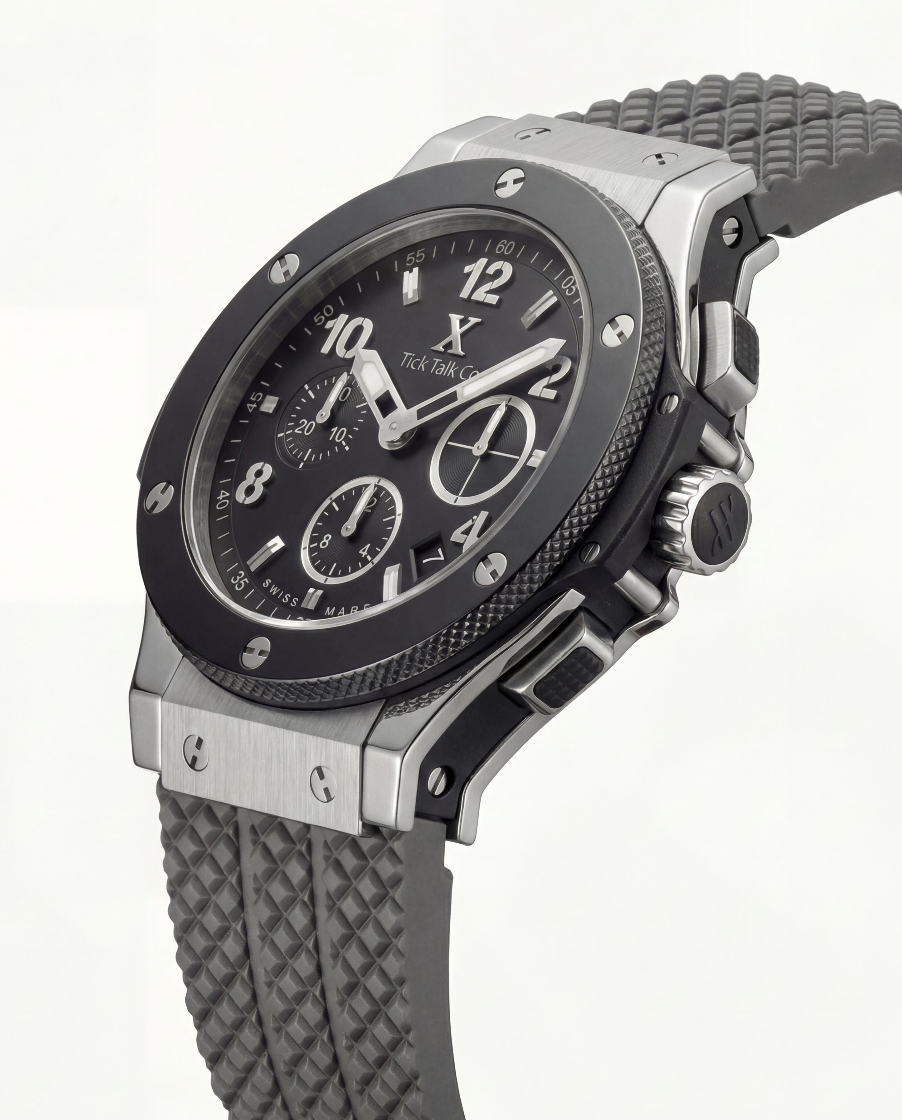 Black Dial Chronograph with Grey Rubber Strap