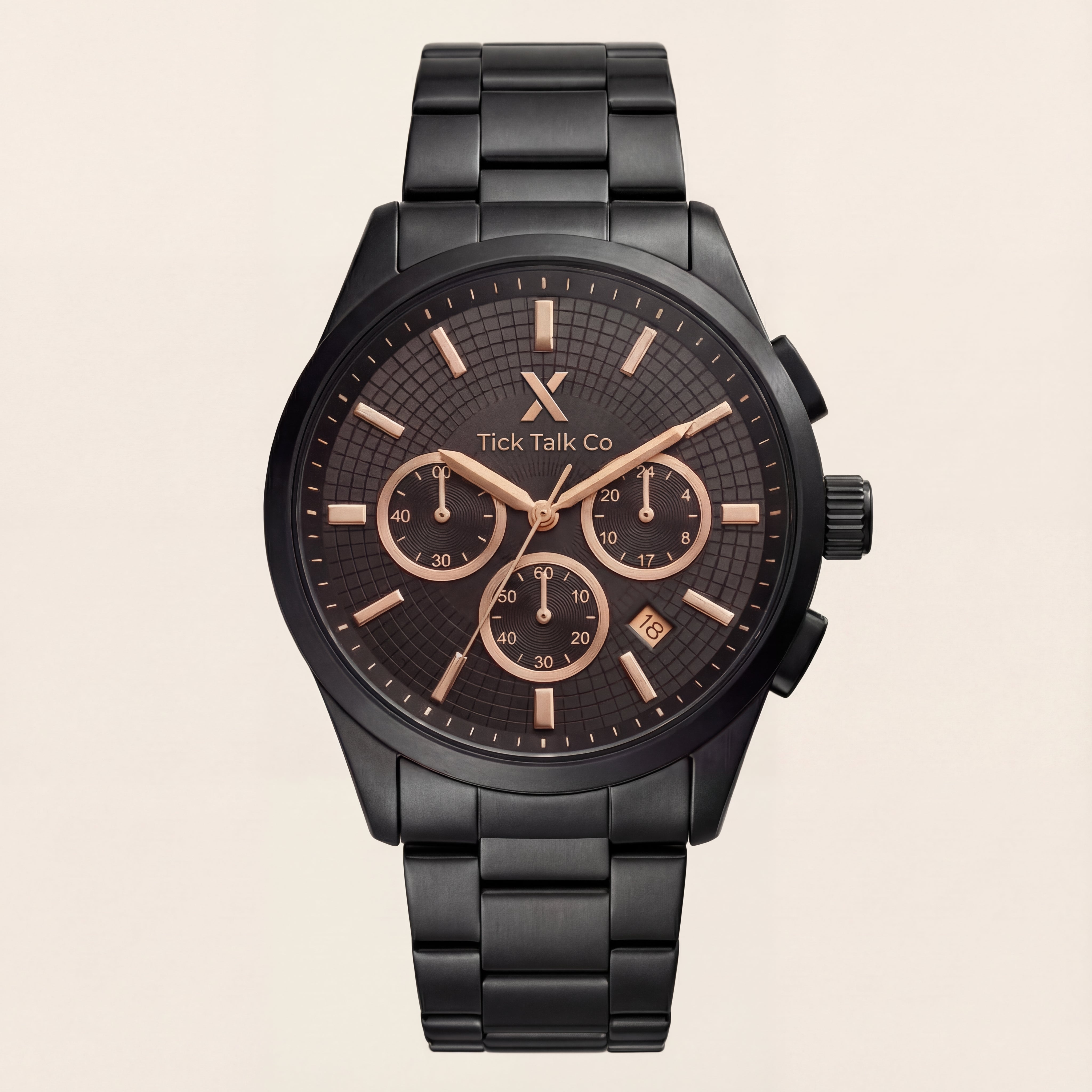 Obsidian Rose Chronograph Black Stainless Steel Men’s Watch