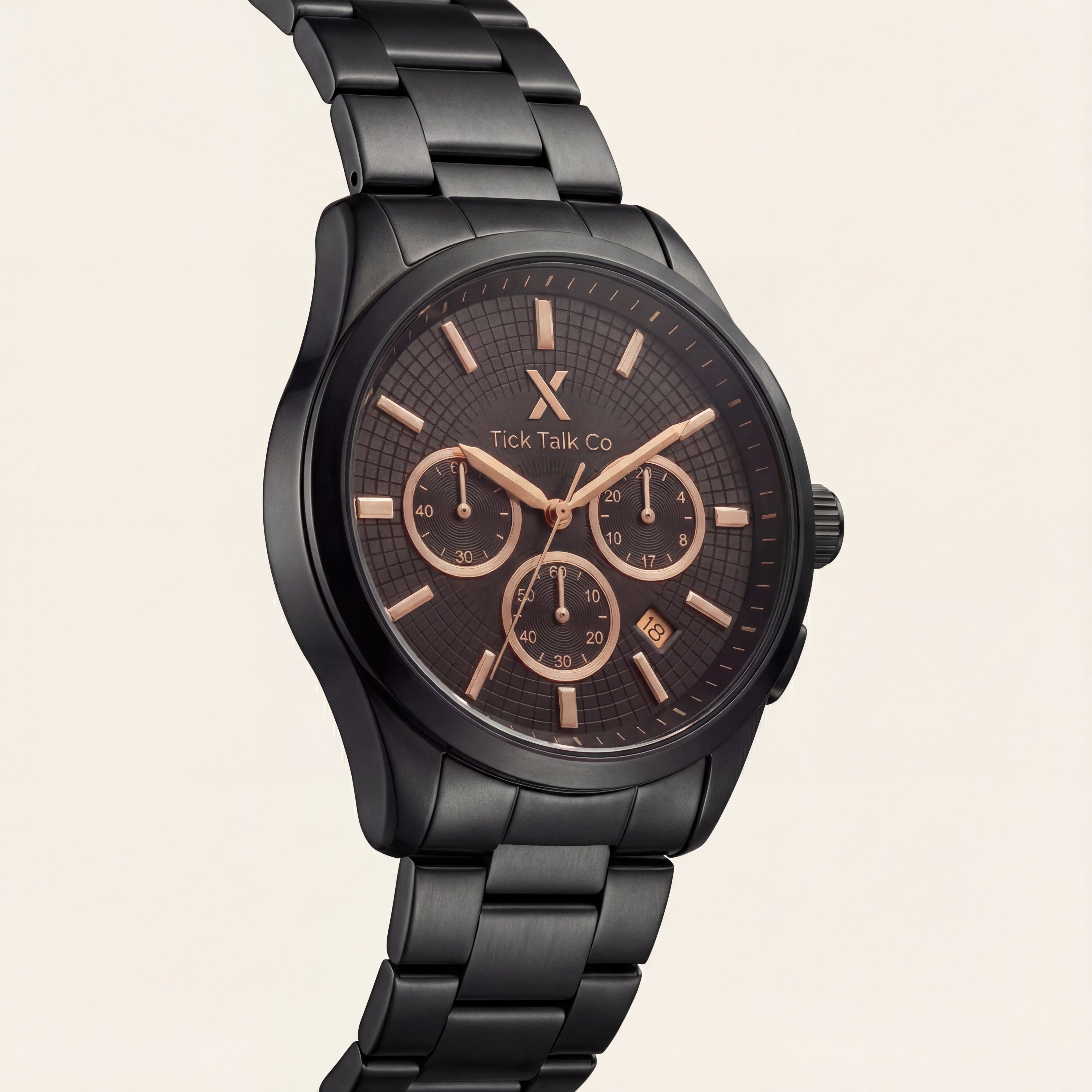 Obsidian Rose Chronograph Black Stainless Steel Men’s Watch