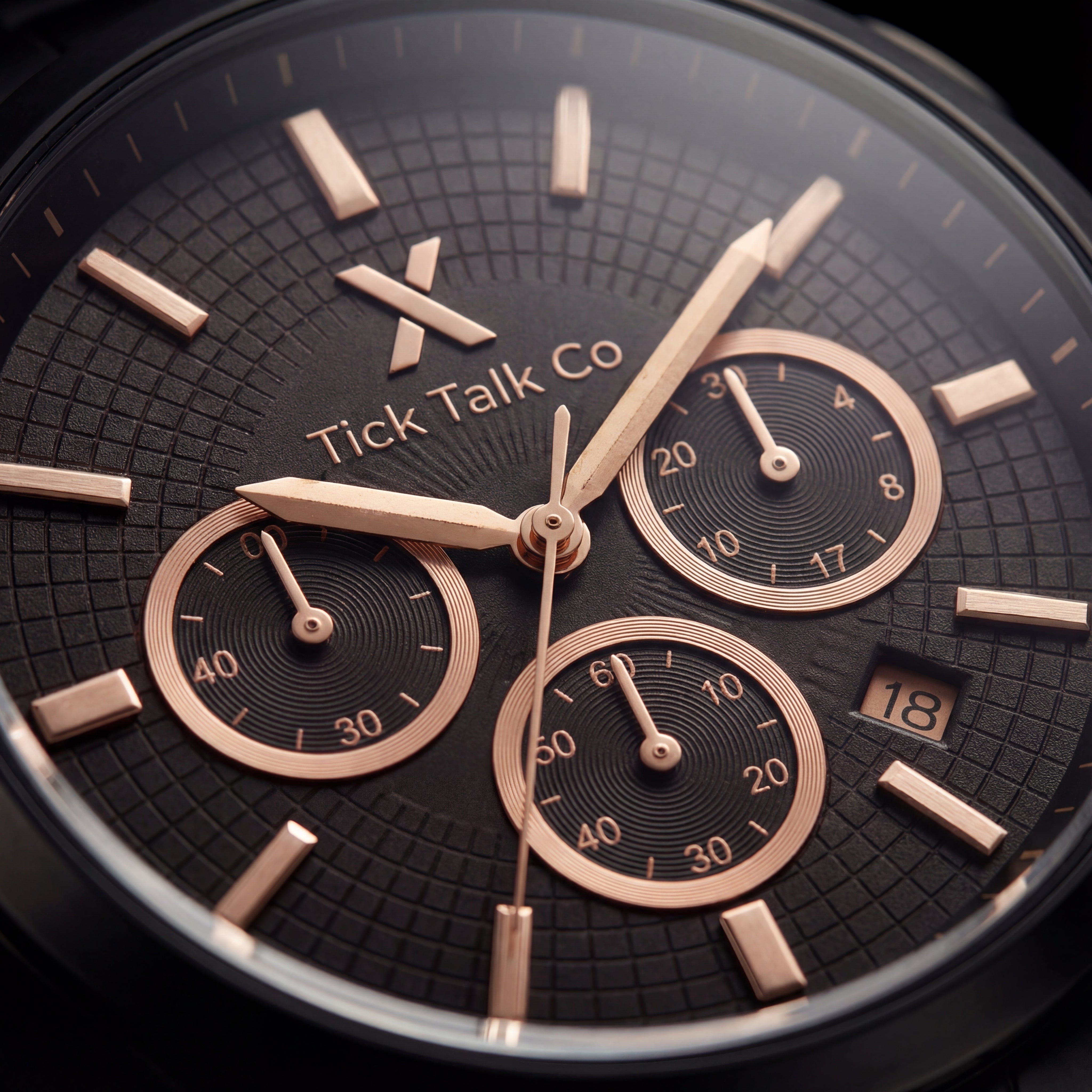 Obsidian Rose Chronograph Black Stainless Steel Men’s Watch