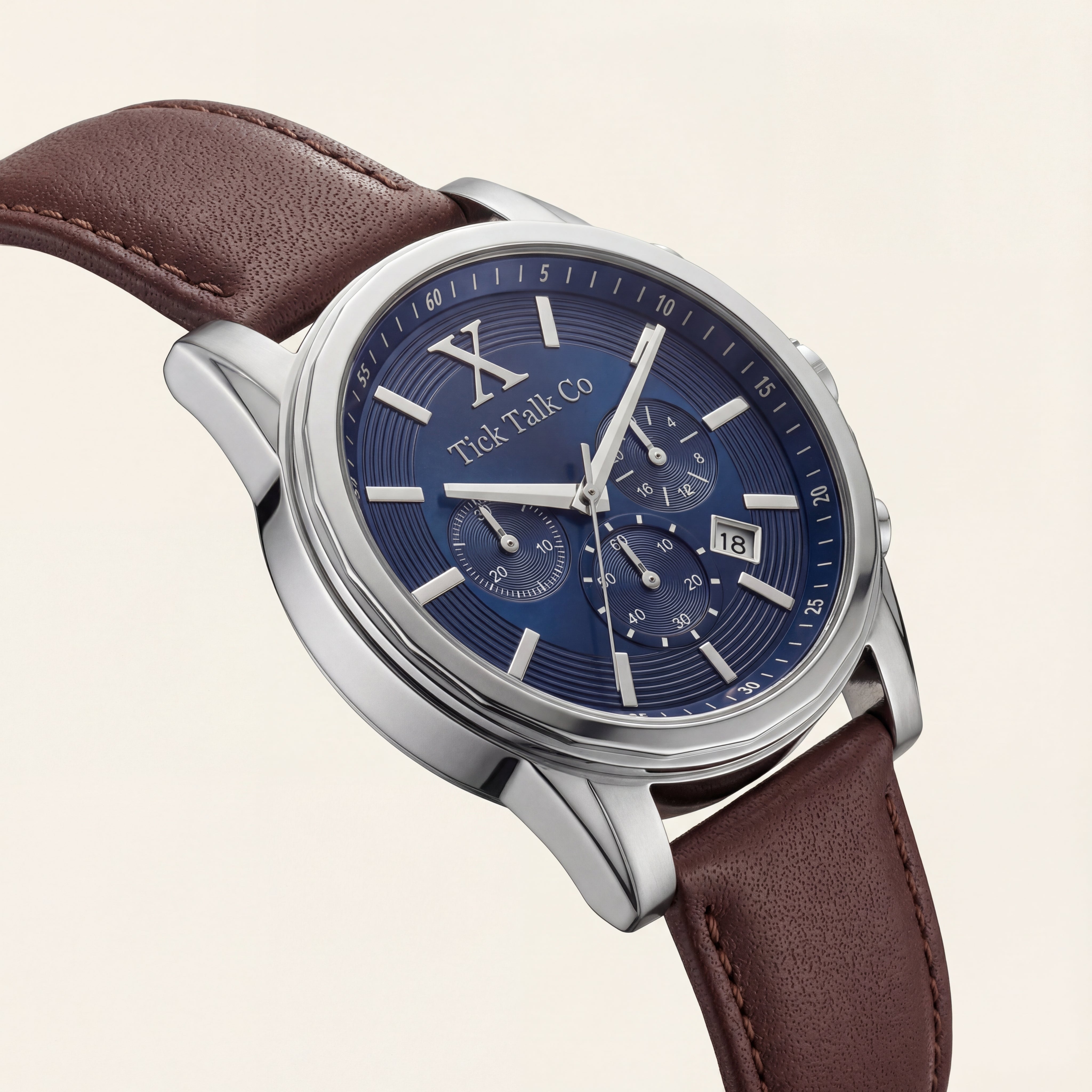 Centrix Navy Blue Chronograph Leather