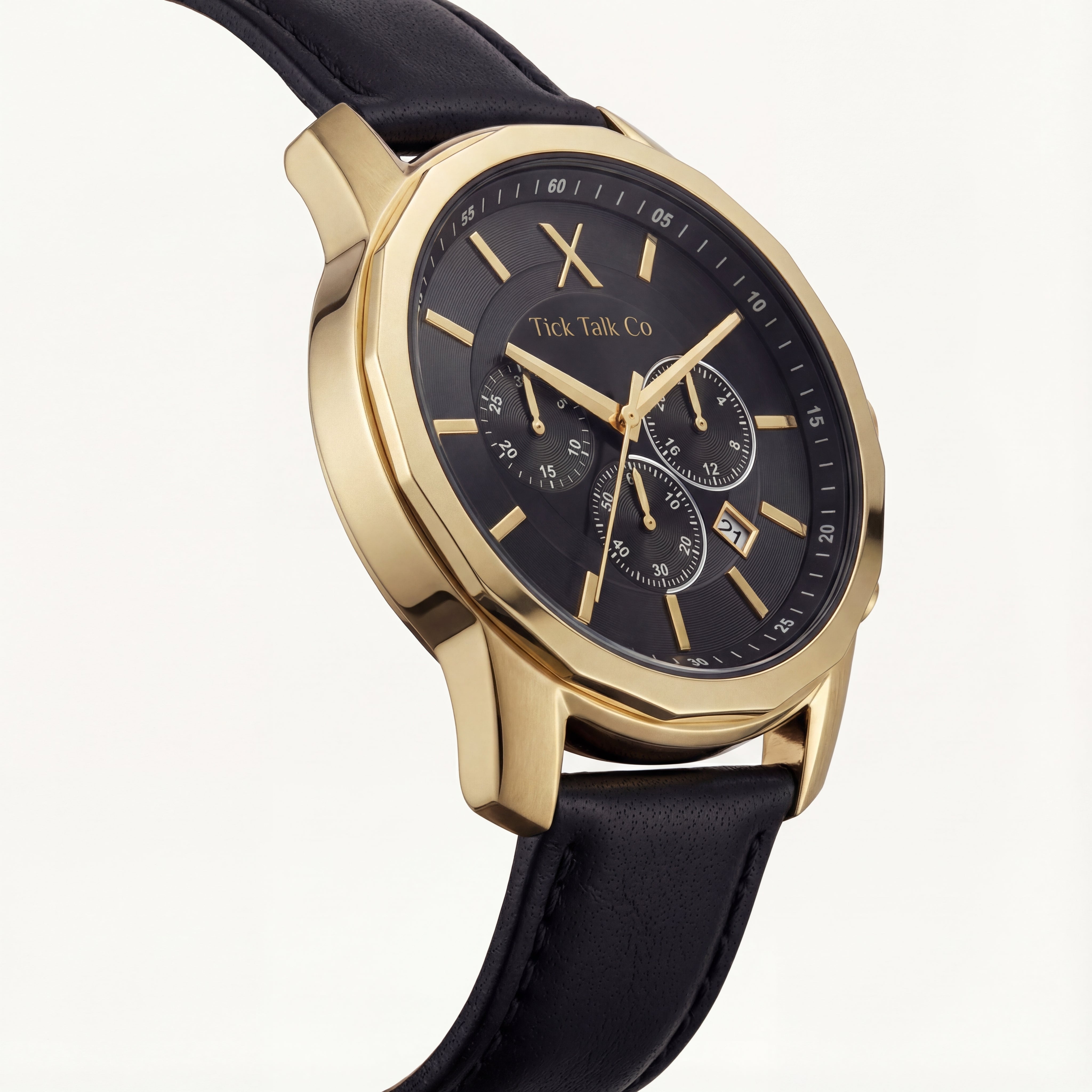 Centrix Black Gold Chronograph Leather