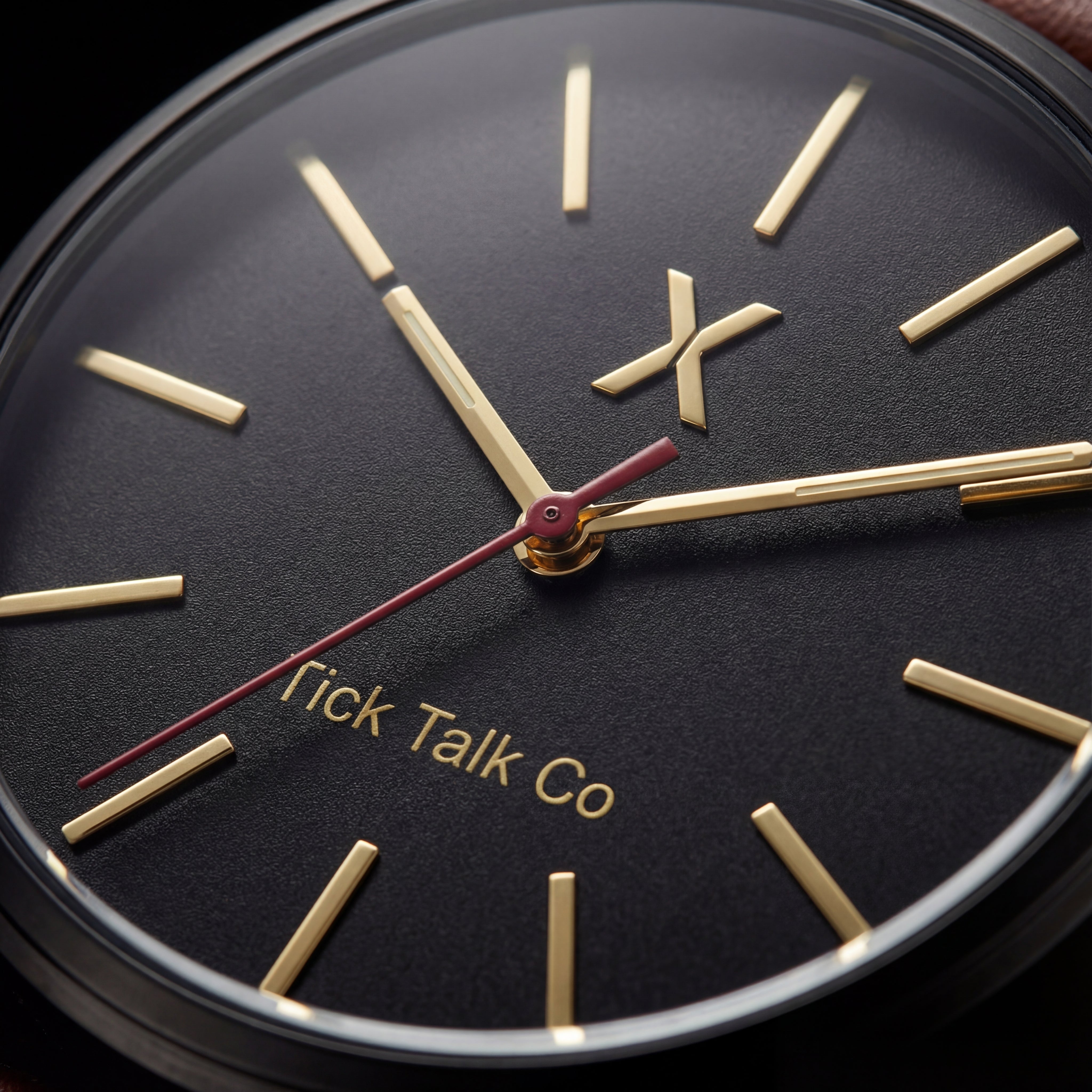 Centrix Black Gold Classic Leather Watch