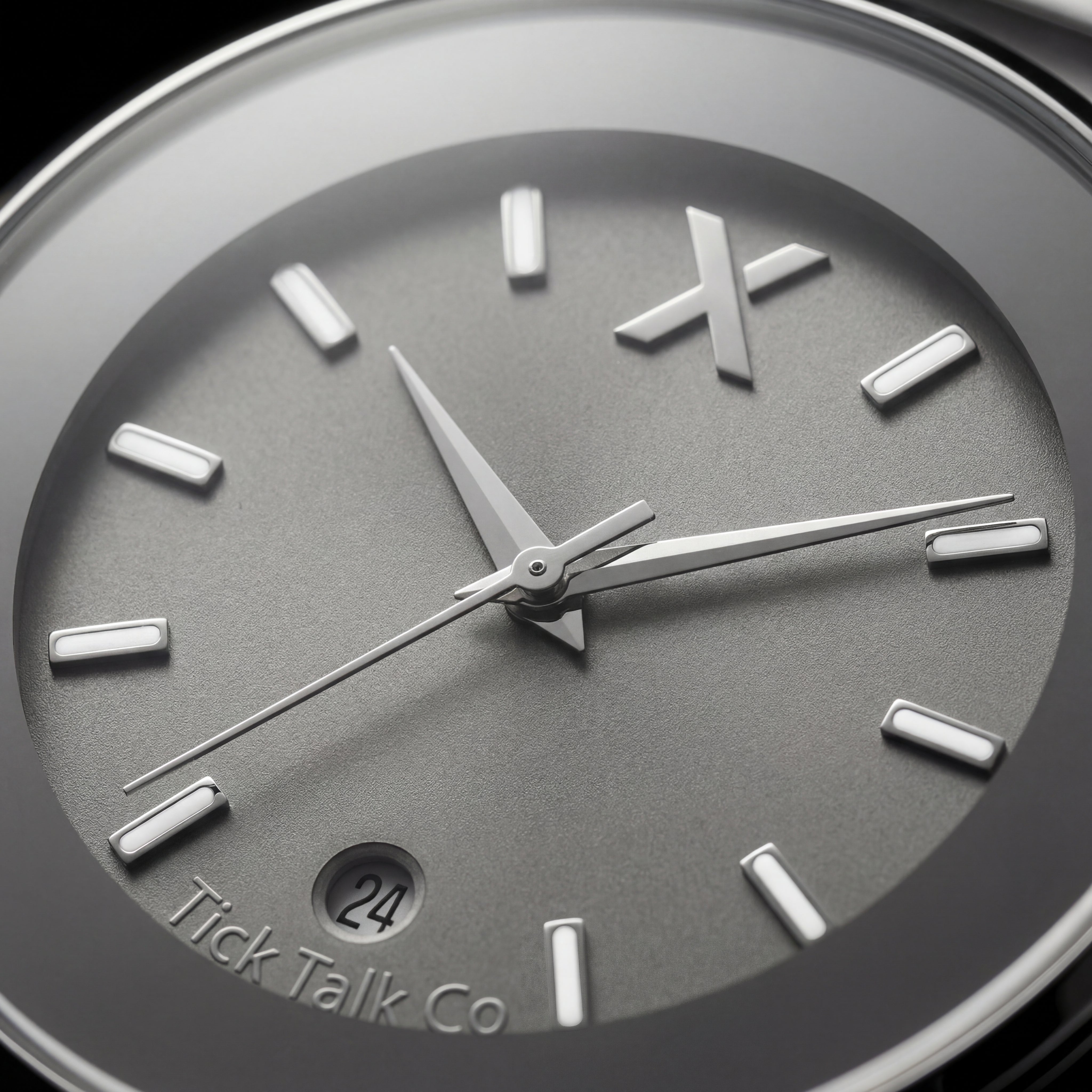 Silver Stainless Steel Grey Date Dial Men’s Watch