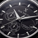 Black Dial Automatic Chronograph Leather Strap Men’s Watch