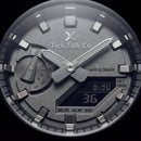 Silver Analog-Digital Sports Watch with Black Strap
