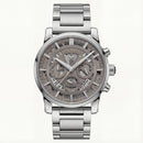 Silver Skeleton Chronograph Stainless Steel Watch