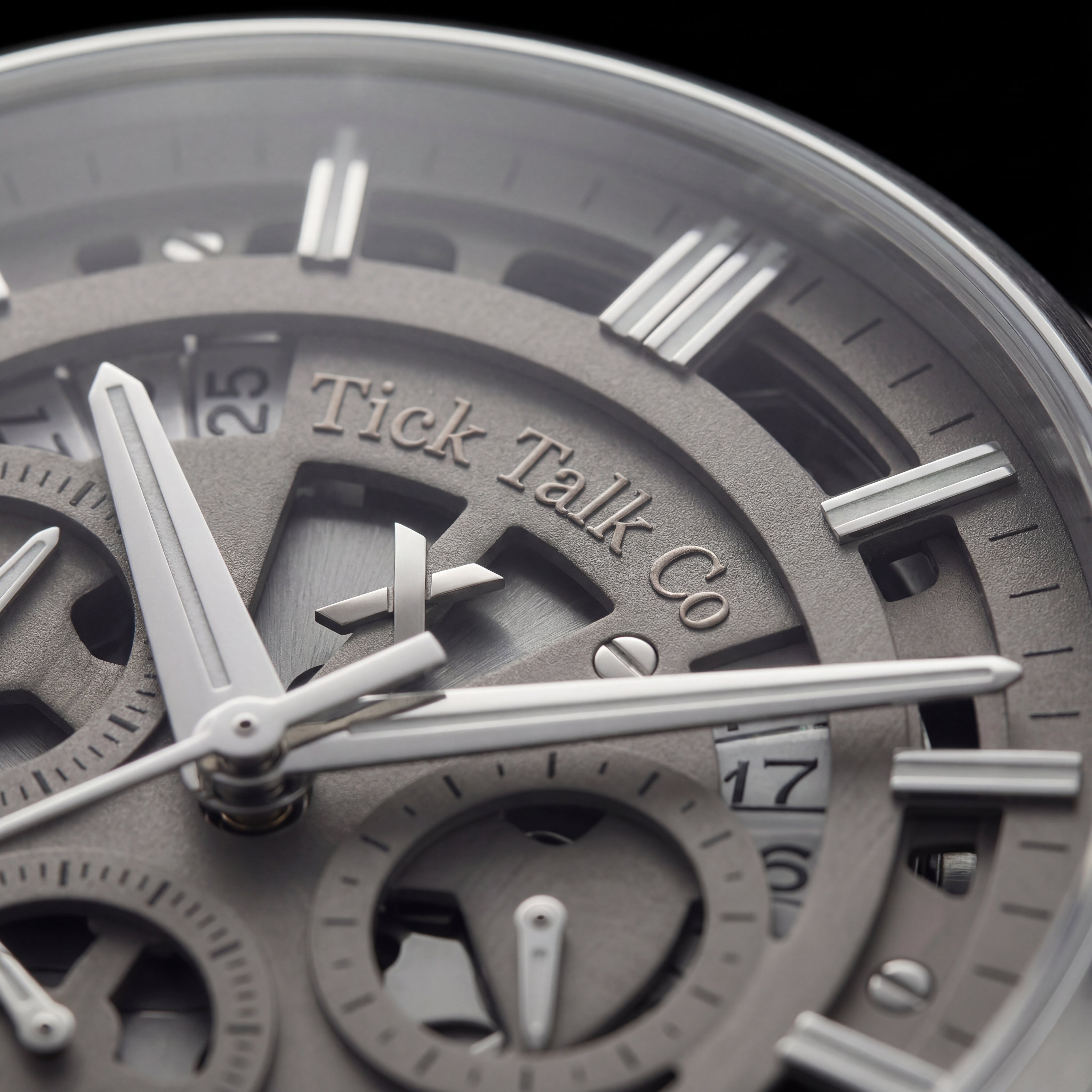 Silver Skeleton Chronograph Stainless Steel Watch