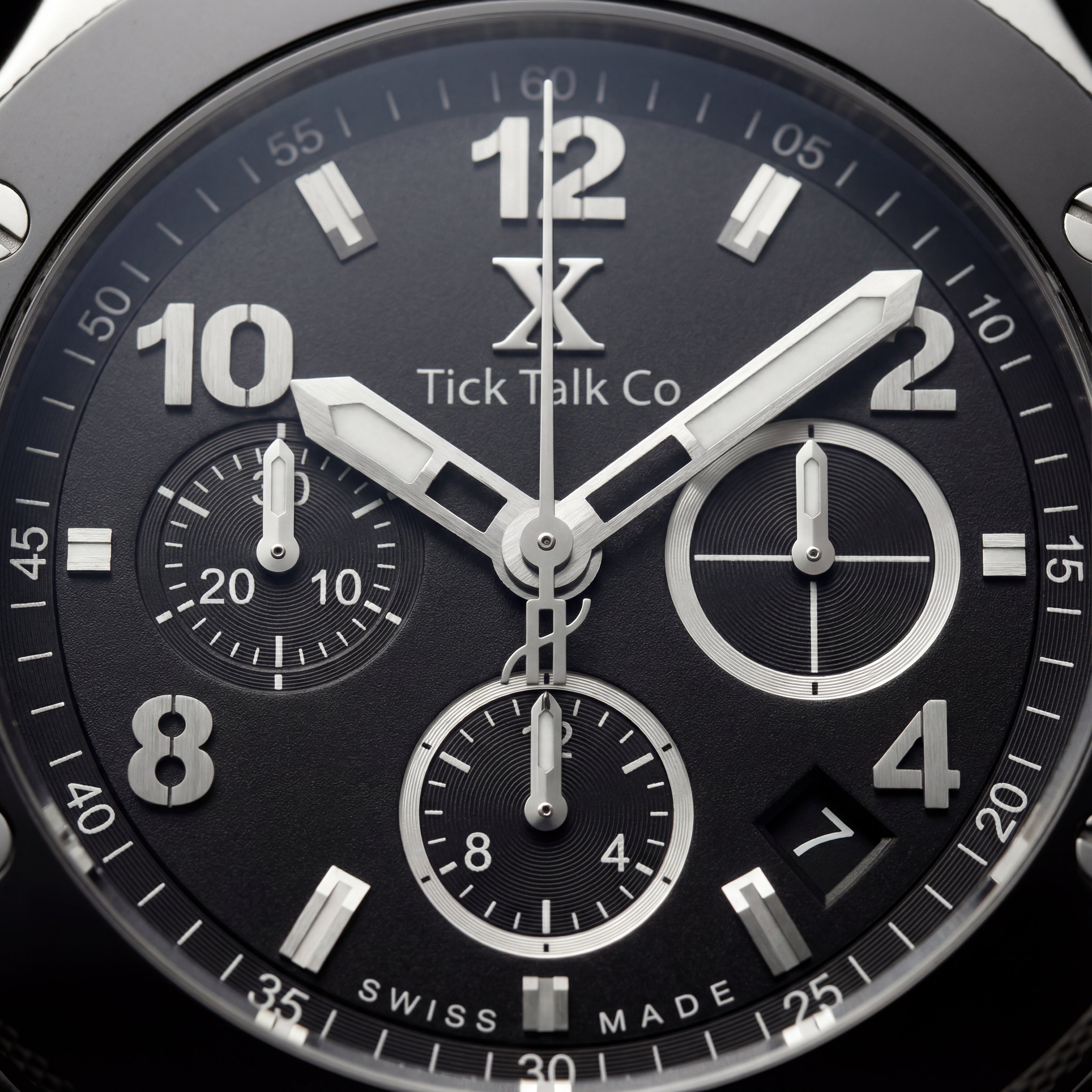 Black Dial Chronograph with Grey Rubber Strap