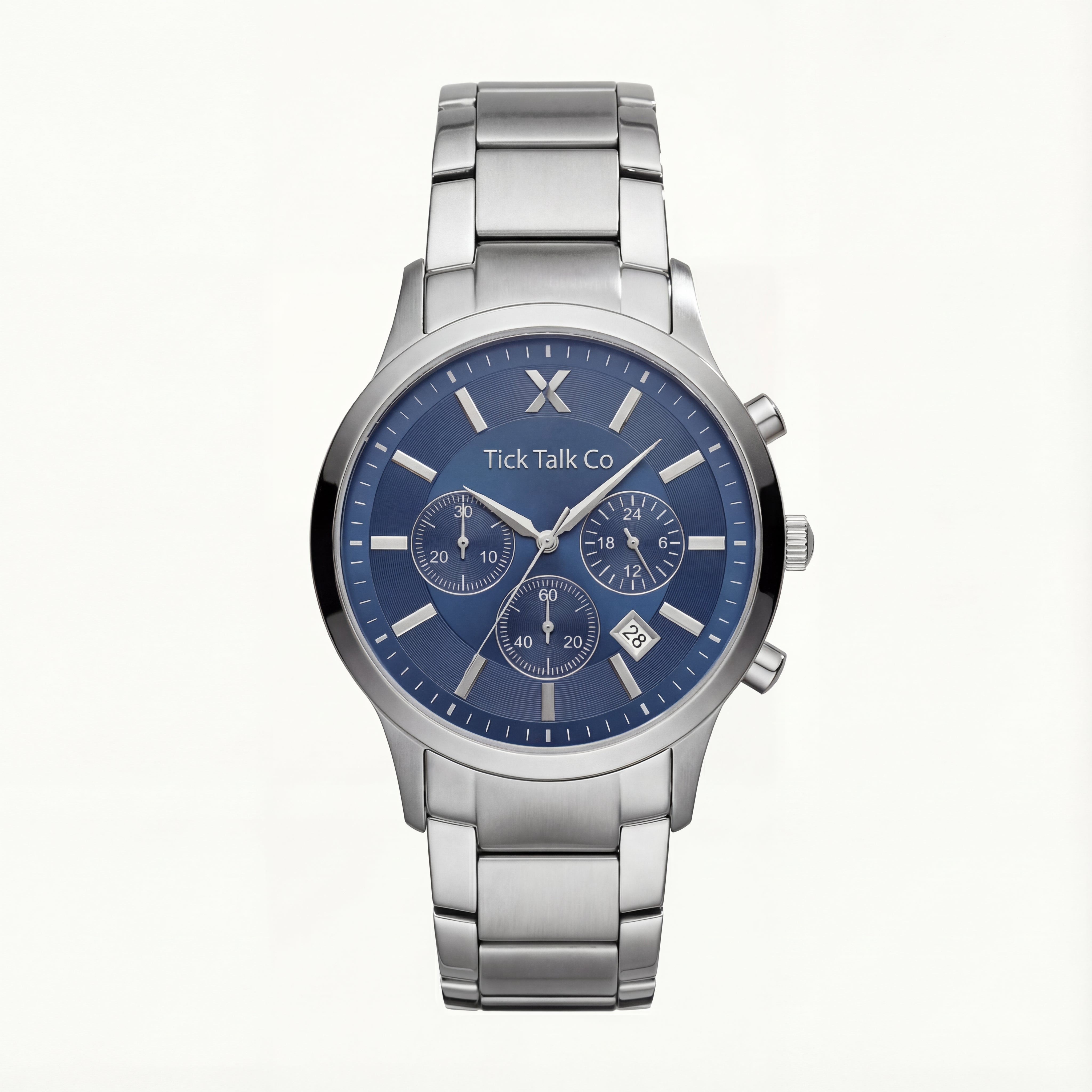 Silver Blue Chronograph
