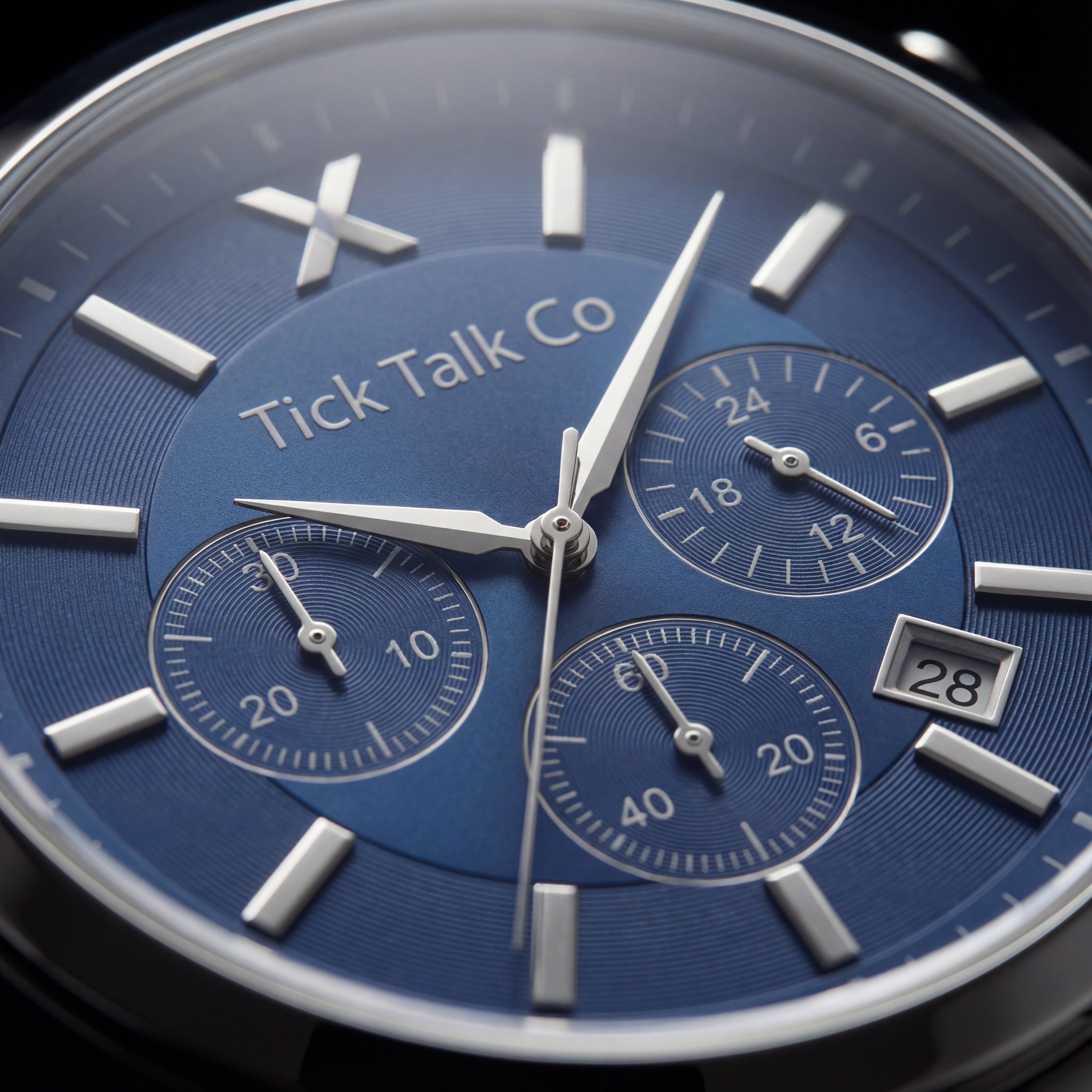 Silver Blue Chronograph