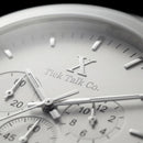 Silver & Mint Chronograph Watch with White Dial and Stainless Steel Bracelet