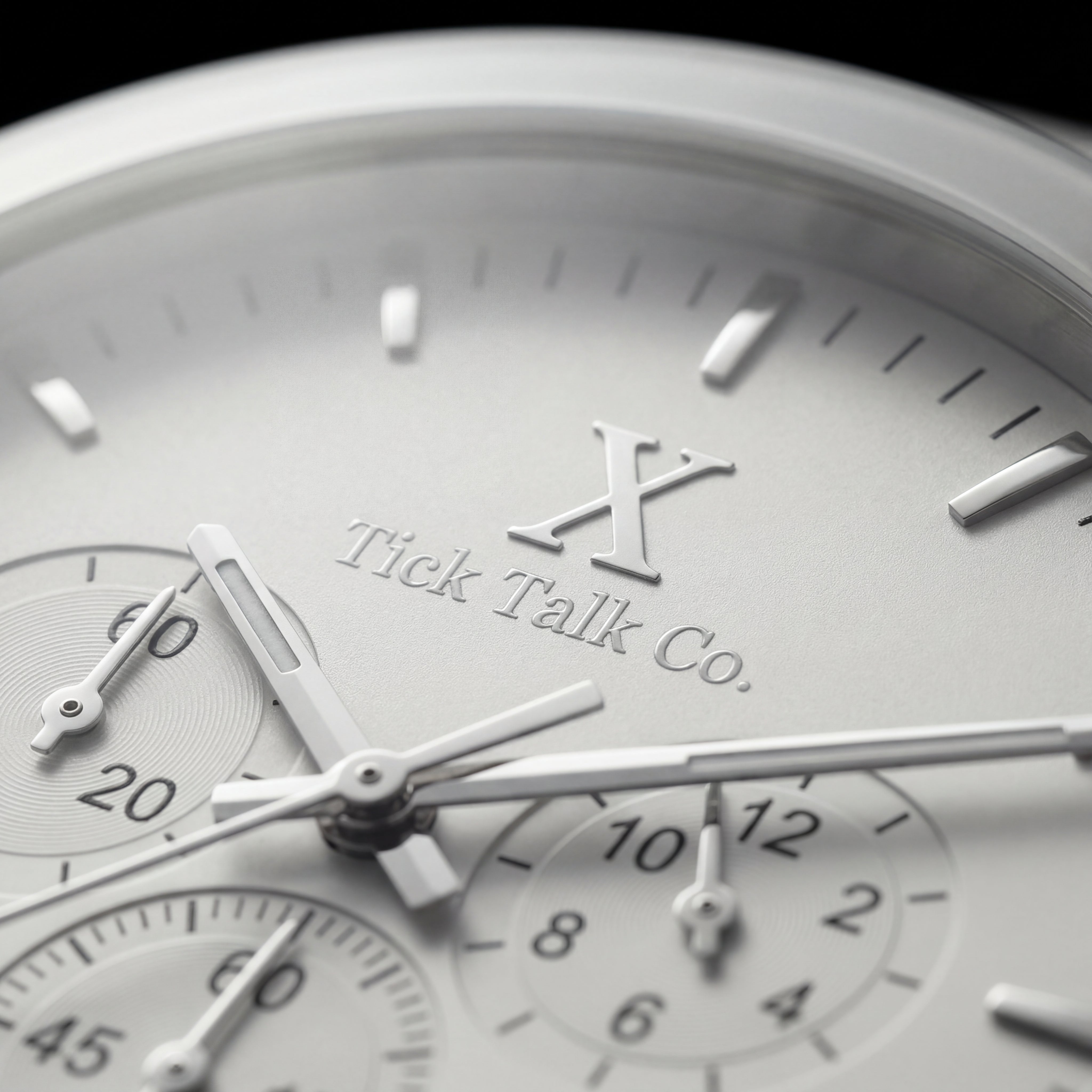 Silver & Mint Chronograph Watch with White Dial and Stainless Steel Bracelet