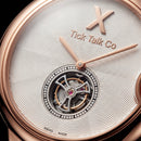 Rose Gold Guilloché Dial Open-Heart Automatic Watch