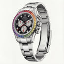 Rainbow Bezel Luxury Chronograph Stainless Steel Men’s Watch