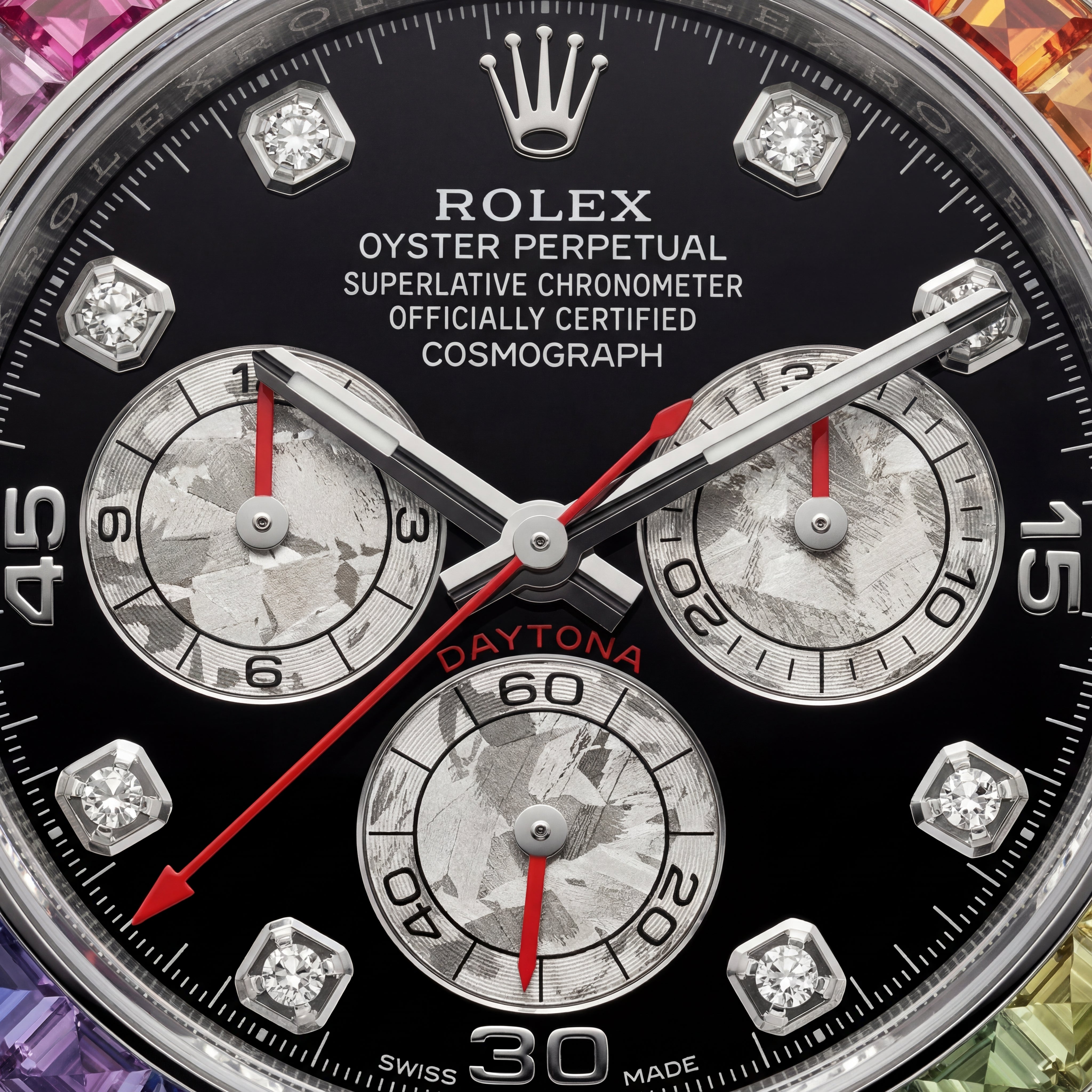 Rainbow Bezel Luxury Chronograph Stainless Steel Men’s Watch