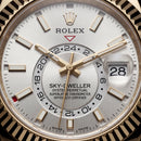 Gold Fluted Bezel White Dial Luxury Men’s Watch with Rubber Strap