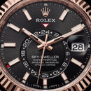 Rose Gold Black Dial Fluted Bezel Premium Men’s Watch with Rubber Strap